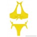 NERBEY Women's Tie Side Bottom Triangle Bikini Swimsuits Yellow B07KZKBJG2